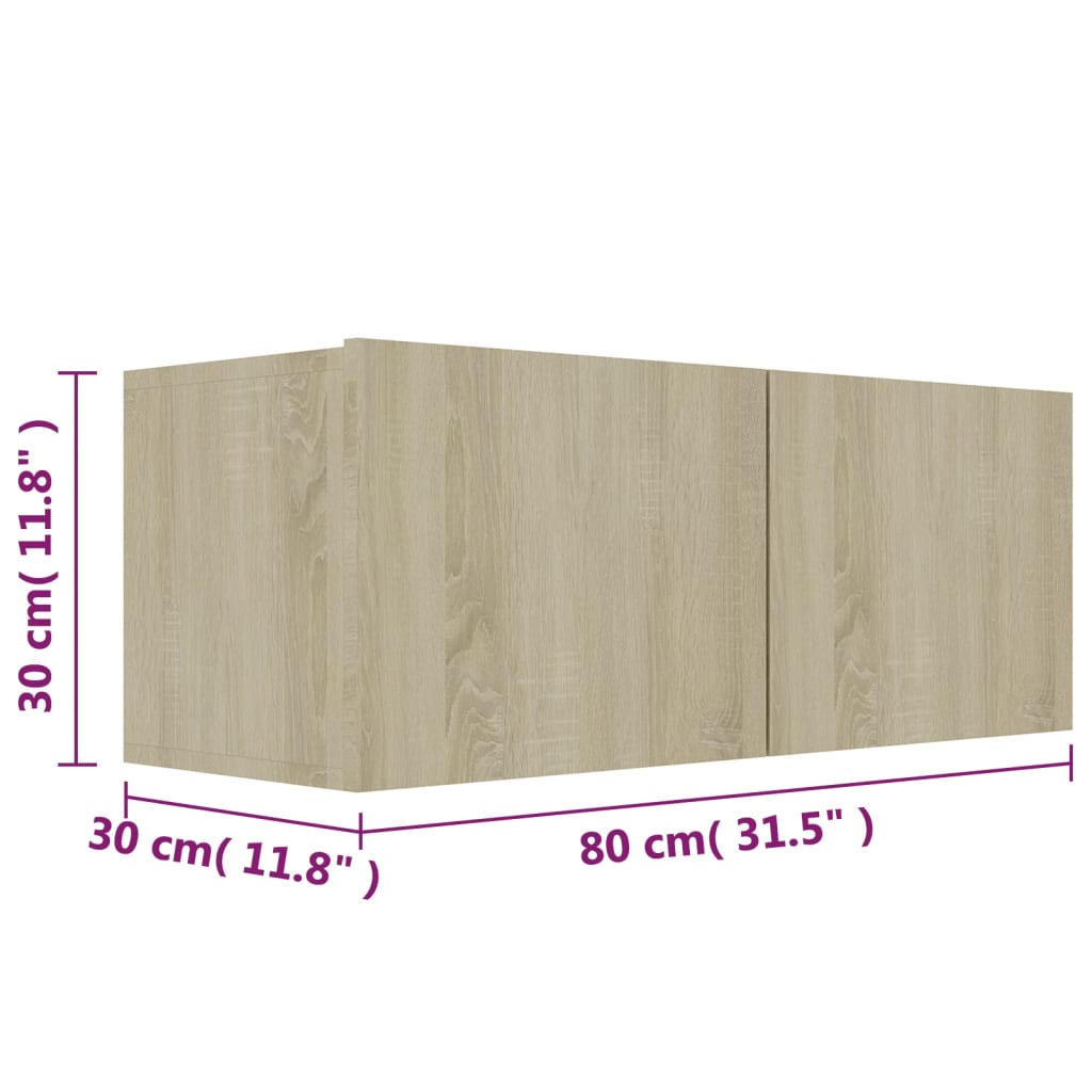 Set di Mobili TV 3 pz Rovere Sonoma in Legno Multistrato - homemem39