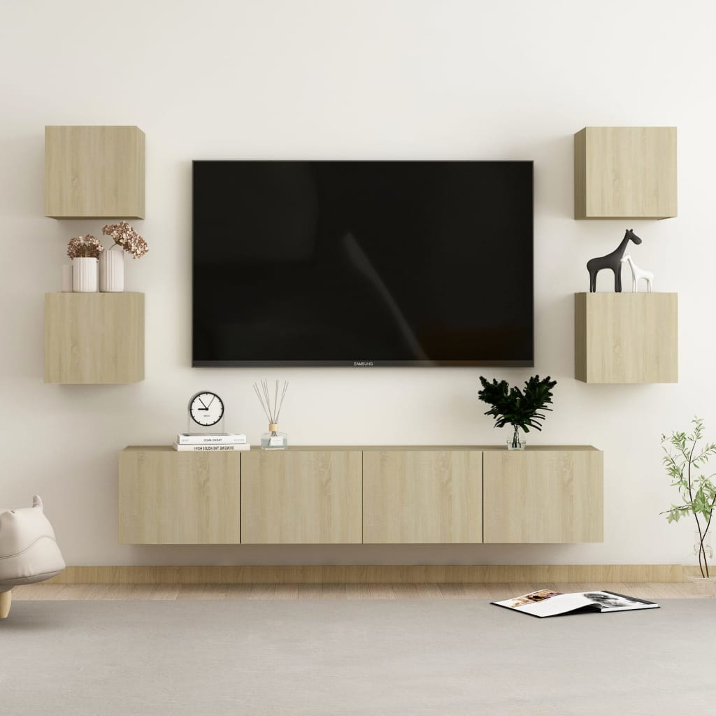 Set di Mobili TV 6 pz Rovere Sonoma in Legno Multistrato - homemem39