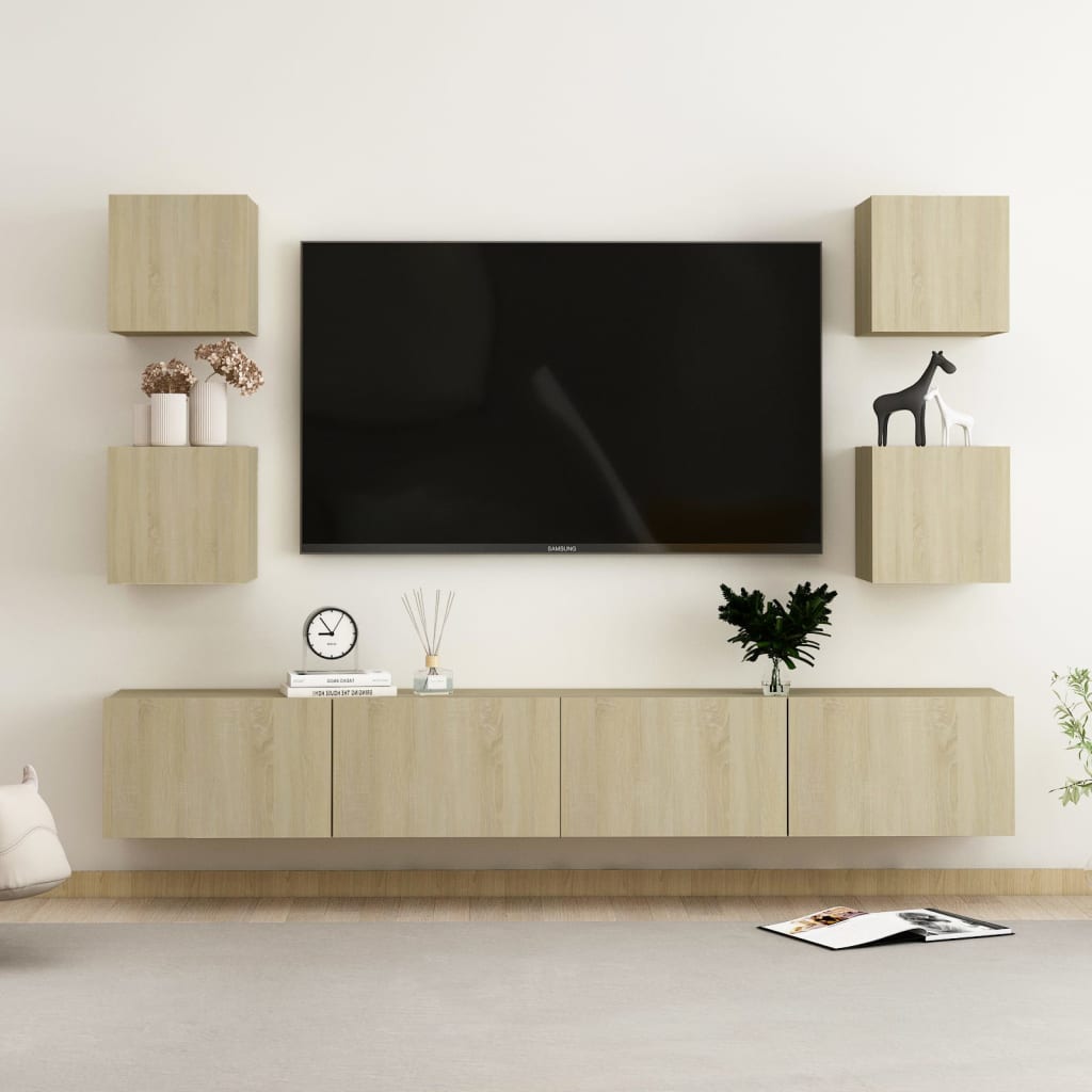 Set di Mobili TV 6 pz Rovere Sonoma in Legno Multistrato - homemem39