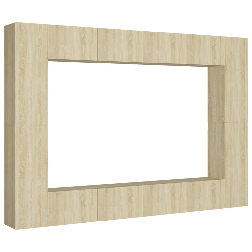 Set di Mobili Porta TV 8 pz Rovere Sonoma in Legno Multistrato - homemem39