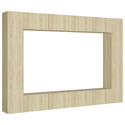 Set di Mobili Porta TV 8 pz Rovere Sonoma in Legno Multistrato - homemem39