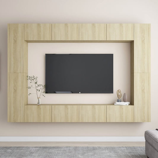 Set di Mobili Porta TV 8 pz Rovere Sonoma in Legno Multistrato - homemem39