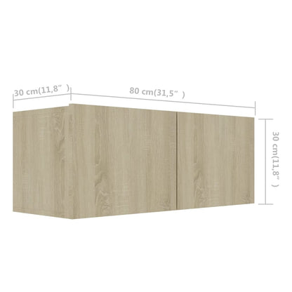 Set di Mobili TV 4 pz Rovere Sonoma in Legno Multistrato