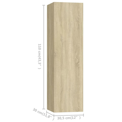 Set di Mobili Porta TV 3 pz Rovere Sonoma in Legno Multistrato - homemem39