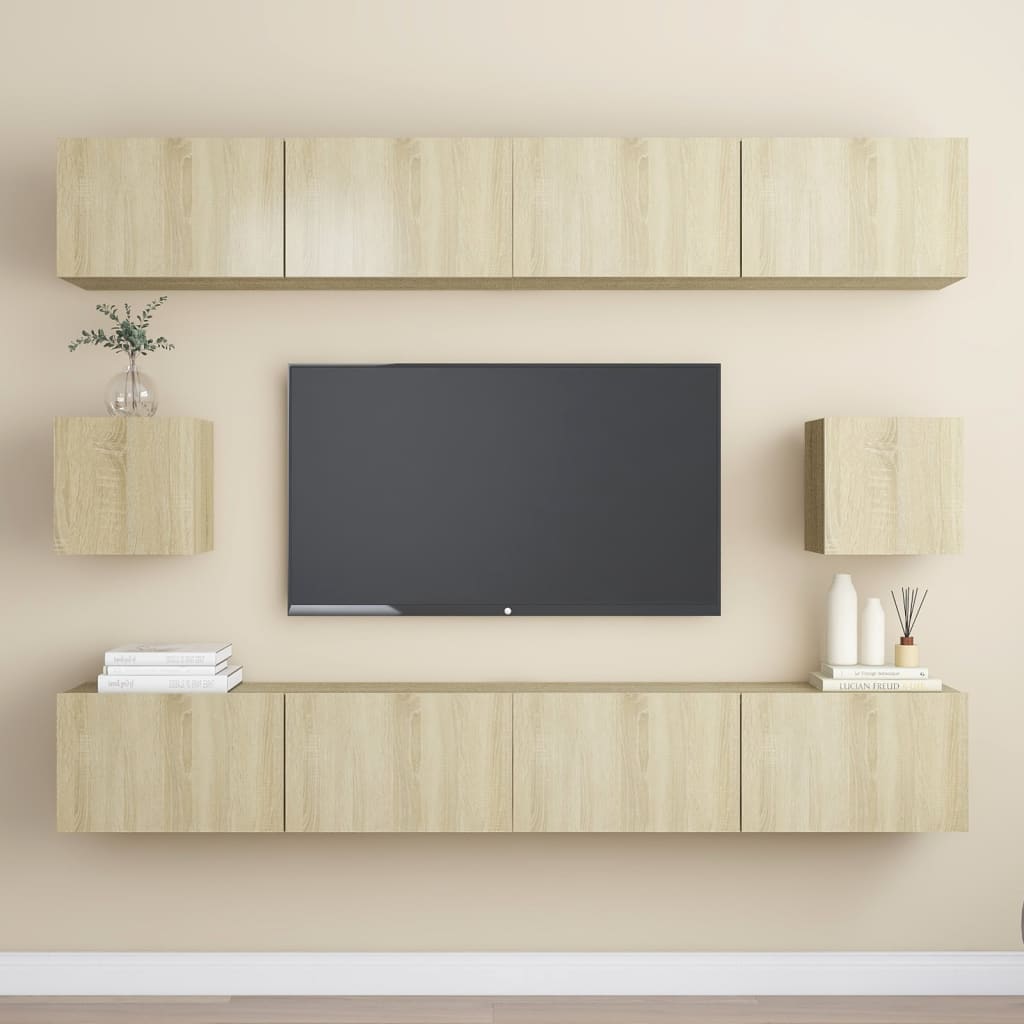 Set di Mobili Porta TV 6 pz Rovere Sonoma in Legno Multistrato - homemem39
