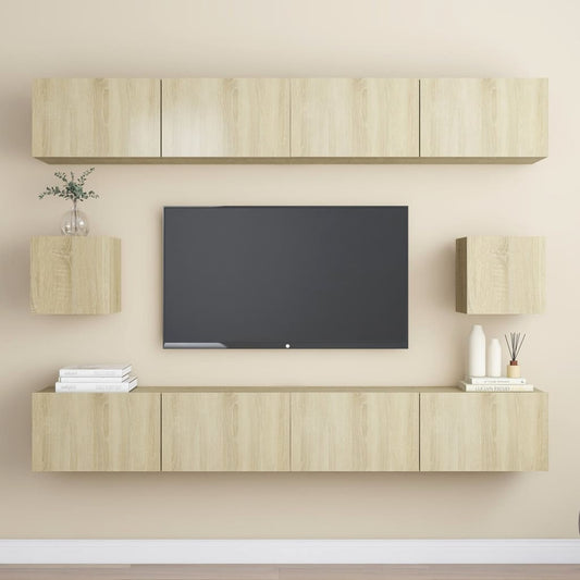 Set di Mobili Porta TV 6 pz Rovere Sonoma in Legno Multistrato - homemem39