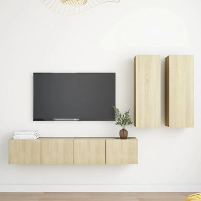 Set di Mobili TV 4 pz Rovere Sonoma in Legno Multistrato - homemem39