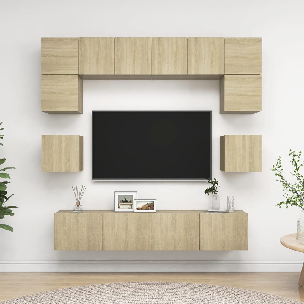 Set di Mobili TV 8 pz Rovere Sonoma in Legno Multistrato - homemem39