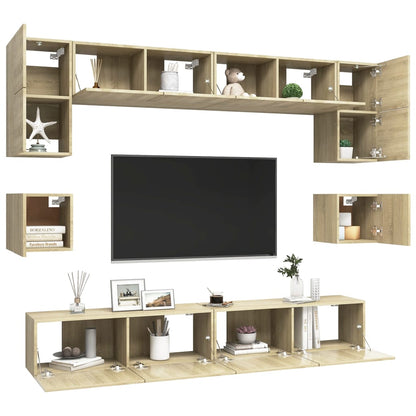 Set di Mobili TV 8 pz Rovere Sonoma in Legno Multistrato - homemem39