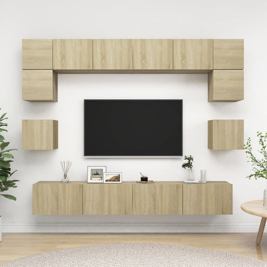 Set di Mobili TV 8 pz Rovere Sonoma in Legno Multistrato - homemem39