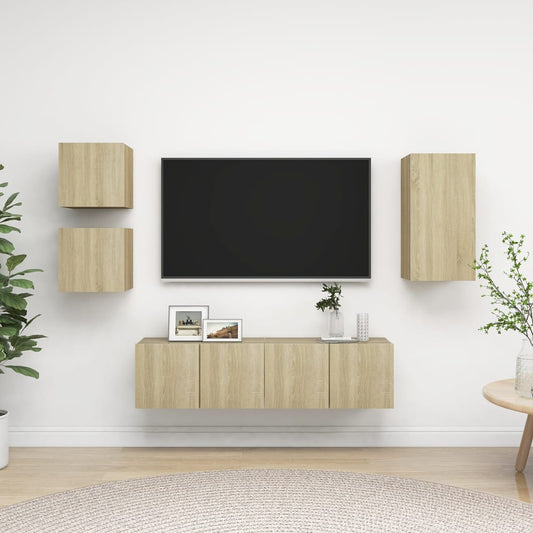 Set di Mobili TV 5 pz Rovere Sonoma in Legno Multistrato - homemem39