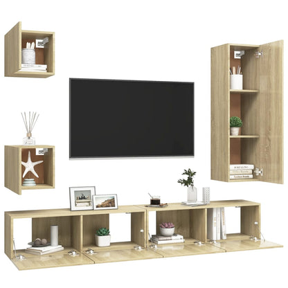 Set di Mobili TV 5 pz Rovere Sonoma in Legno Multistrato - homemem39