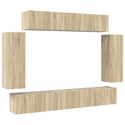 Set di Mobili Porta TV 6 pz Rovere Sonoma in Legno Multistrato - homemem39