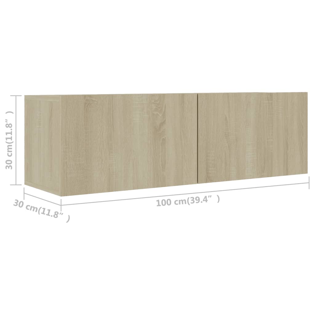 Set di Mobili Porta TV 2 pz Rovere Sonoma in Legno Multistrato - homemem39