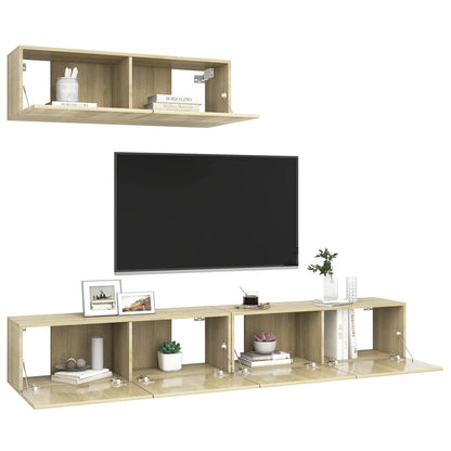 Mobili Porta TV 3 pz Rovere Sonoma in Legno Multistrato - homemem39
