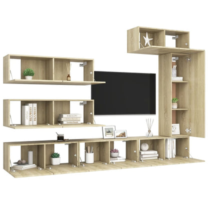 Set di Mobili TV 7 pz Rovere Sonoma in Legno Multistrato - homemem39