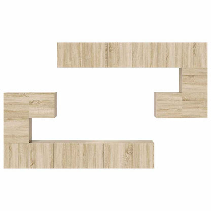Set di Mobili Porta TV 10 pz Rovere Sonoma in Legno Multistrato