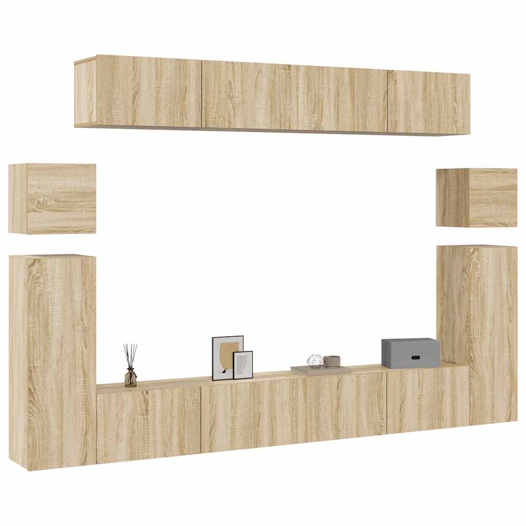 Set Mobili Porta TV 8pz Rovere Sonoma in Legno Multistrato - homemem39