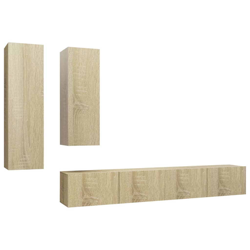 Set di Mobili TV 4 pz Rovere Sonoma in Legno Multistrato - homemem39