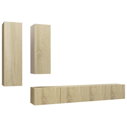 Set di Mobili TV 4 pz Rovere Sonoma in Legno Multistrato - homemem39