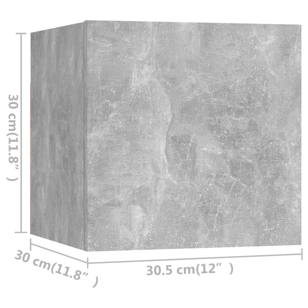 Set di Mobili Porta TV 10pz Grigio Cemento in Legno Multistrato