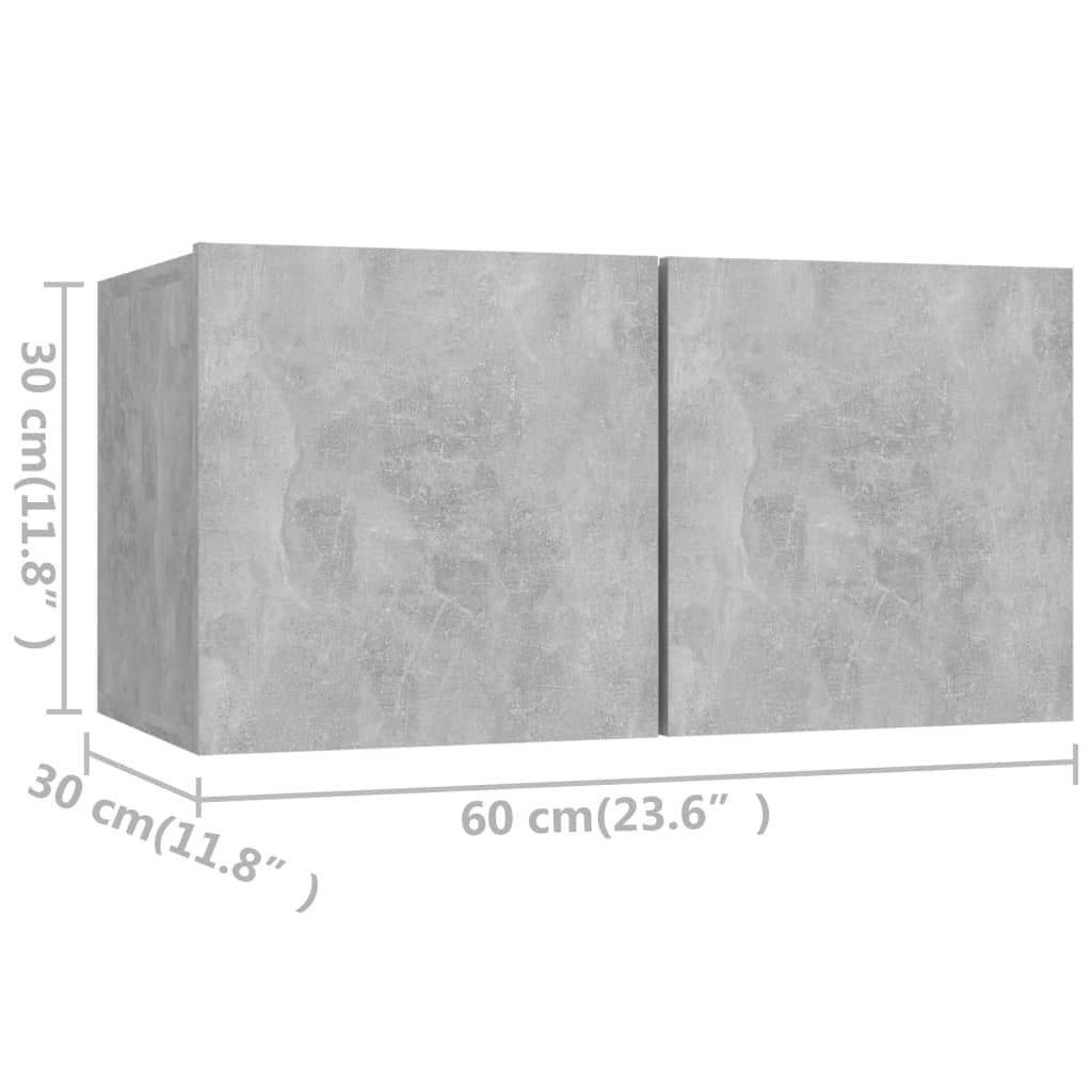 Set di Mobili Porta TV 4 pz Grigio Cemento in Legno Multistrato - homemem39
