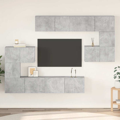 Set di Mobili Porta TV 8 pz Grigio Cemento in Legno Multistrato - homemem39