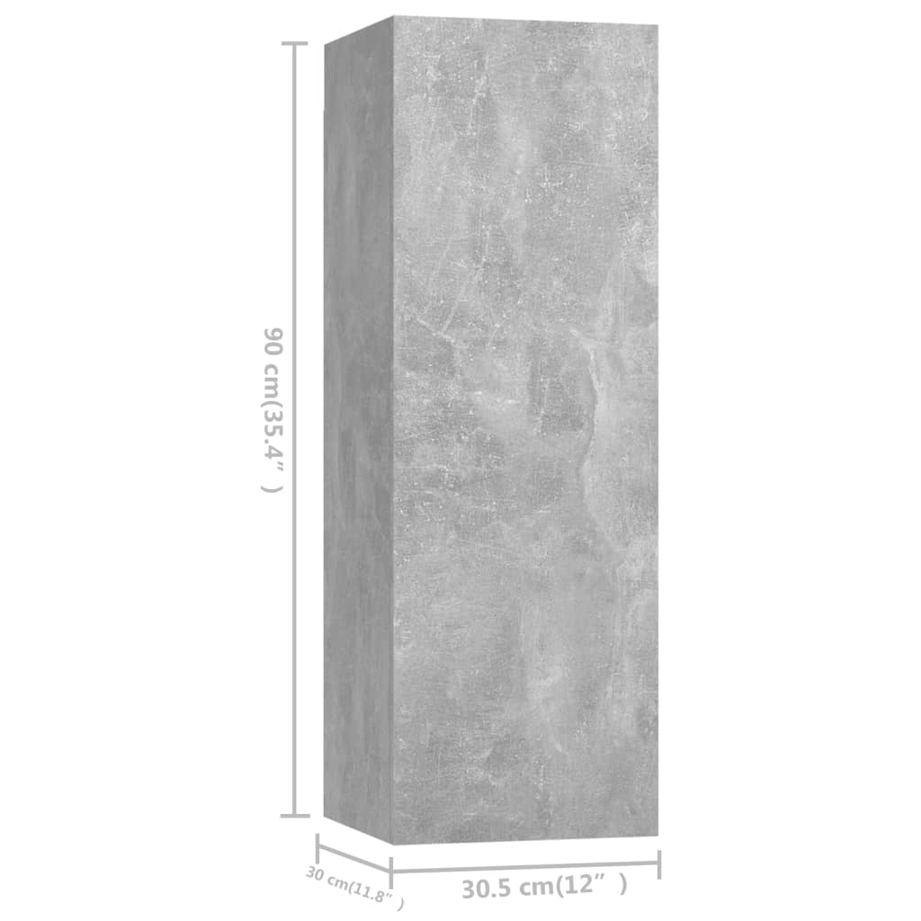 Set Mobili Porta TV 8pz Grigio Cemento in Legno Multistrato - homemem39