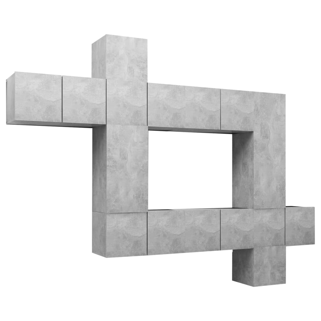 Set di Mobili Porta TV 10pz Grigio Cemento in Legno Multistrato - homemem39
