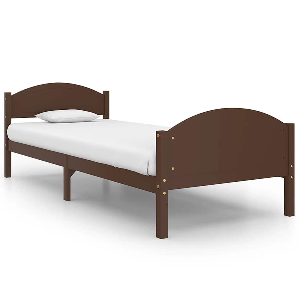 Giroletto senza Materasso Marrone Scuro 100x200 cm Legno Pino | homemem39