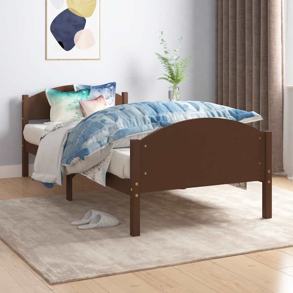 Giroletto senza Materasso Marrone Scuro 100x200 cm Legno Pino | homemem39