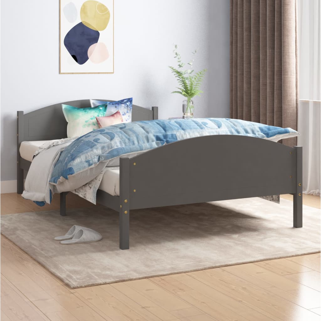 Giroletto senza Materasso Grigio Scuro 120x200 cm Legno Pino | homemem39