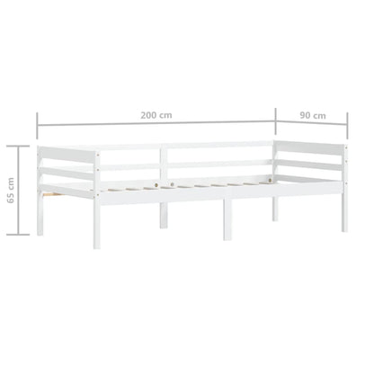 Dormeuse Estraibile senza Materasso Bianca Legno Pino 90x200 cm | homemem39