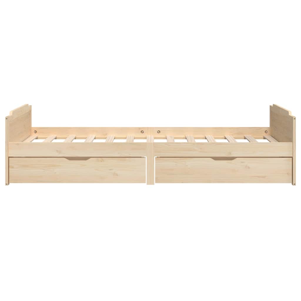 Giroletto con Cassetti in Legno Massello di Pino 90x200 cm | homemem39