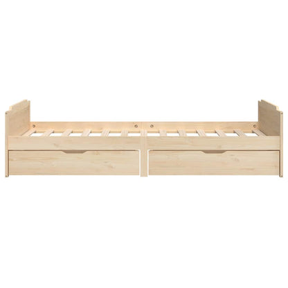 Giroletto con Cassetti in Legno Massello di Pino 90x200 cm | homemem39