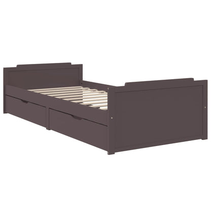 Giroletto Cassetti Marrone Scuro Legno Massello Pino 90x200 cm | homemem39