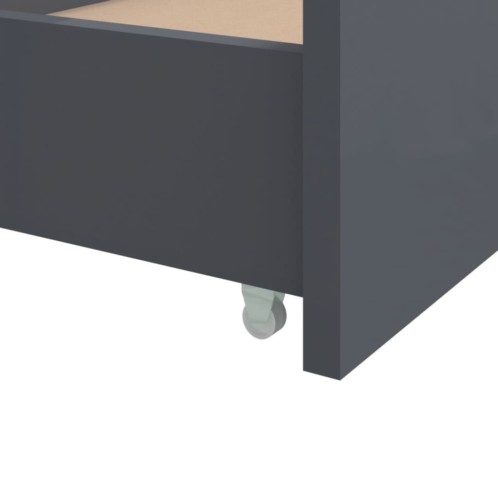 Giroletto Cassetti Grigio Scuro Legno Massello di Pino 90x200cm - homemem39