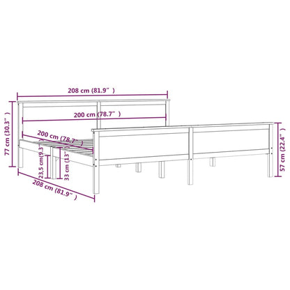 Giroletto senza Materasso Ambra in Legno di Pino 200x200 cm | homemem39