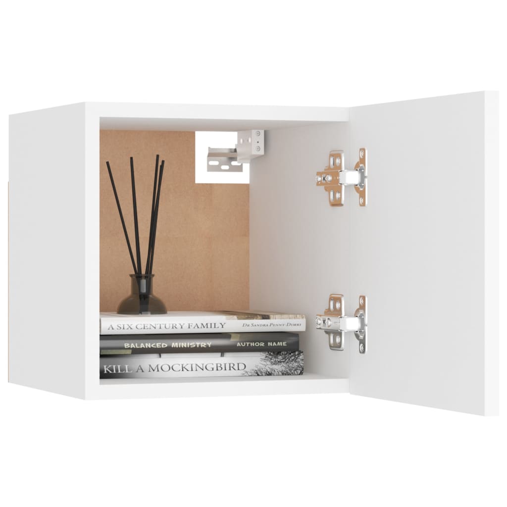 Comodino Bianco 30,5x30x30 cm in Legno Multistrato - homemem39
