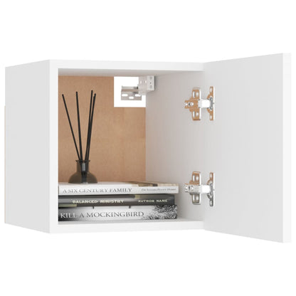 Comodino Bianco 30,5x30x30 cm in Legno Multistrato - homemem39