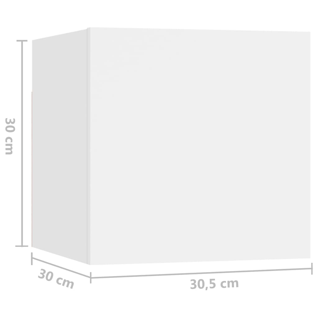 Comodino Bianco 30,5x30x30 cm in Legno Multistrato - homemem39