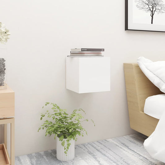 Comodino Bianco 30,5x30x30 cm in Legno Multistrato - homemem39