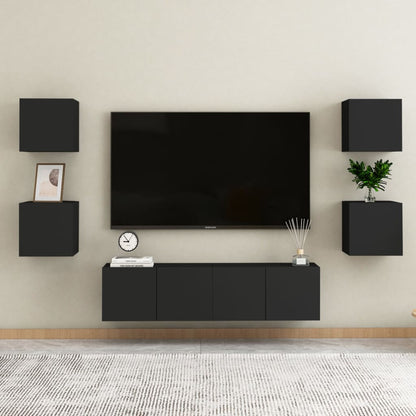 Comodini Neri 2 pz 30,5x30x30 cm in Truciolato | homemem39