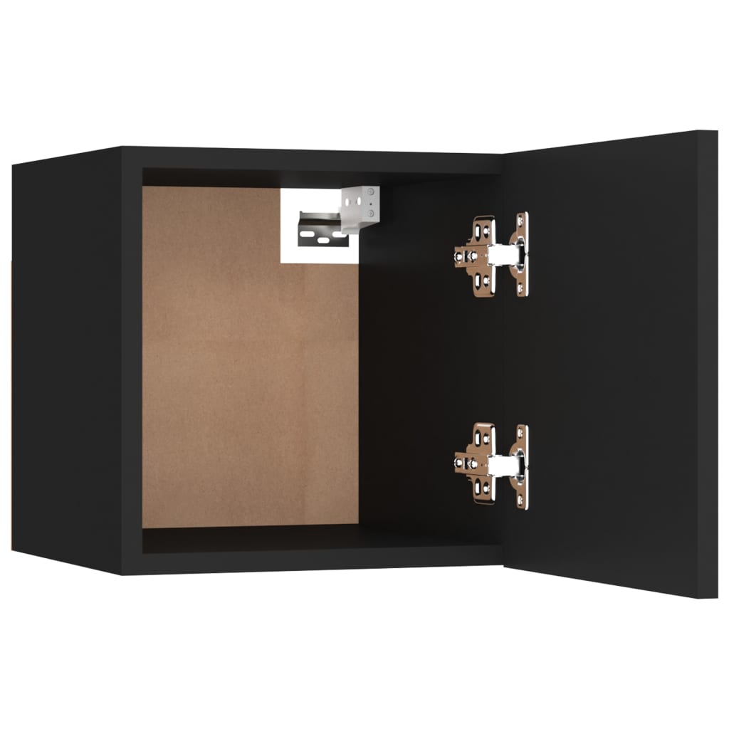 Comodini Neri 2 pz 30,5x30x30 cm in Truciolato - homemem39