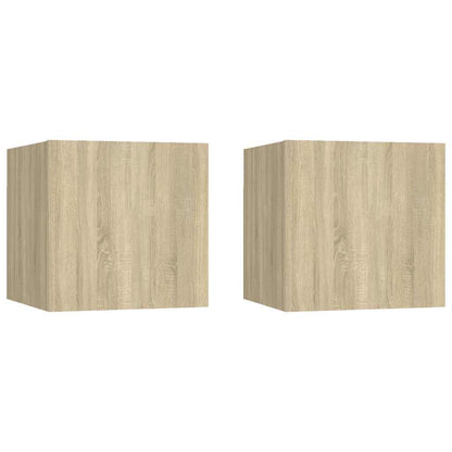 Comodini 2 pz Rovere Sonoma 30,5x30x30 cm in Legno Multistrato