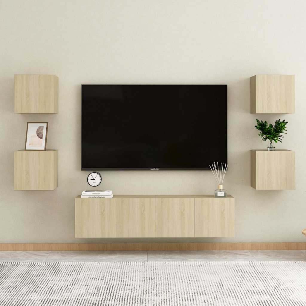 Comodini 2 pz Rovere Sonoma 30,5x30x30 cm in Legno Multistrato