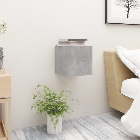 Comodino Grigio Cemento 30,5x30x30 cm in Truciolato - homemem39