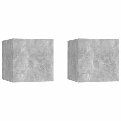 Comodini 2 pz Grigio Cemento 30,5x30x30 cm in Legno Multistrato