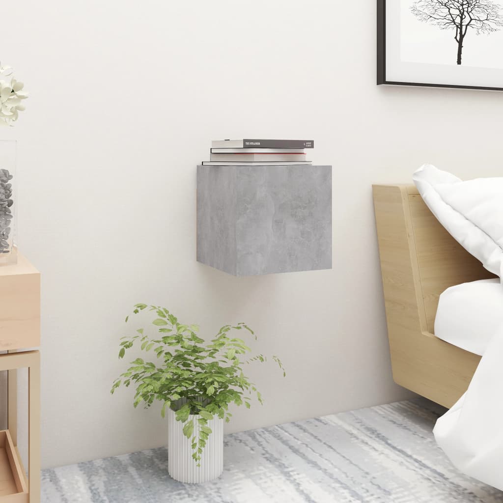Comodini Grigio Cemento 2 pz 30,5x30x30 cm in Truciolato | homemem39