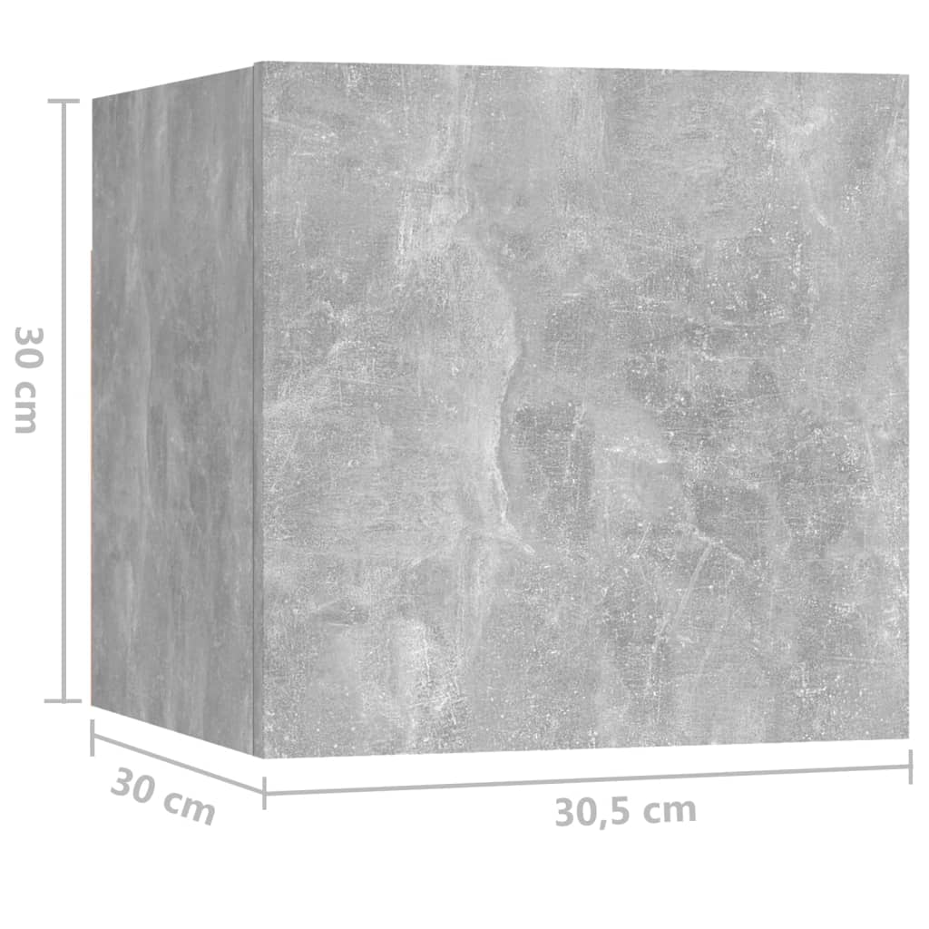 Comodini Grigio Cemento 2 pz 30,5x30x30 cm in Truciolato - homemem39